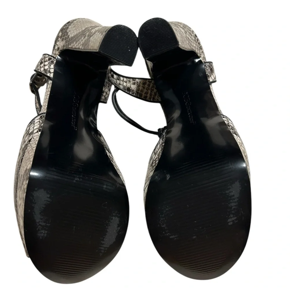 BCBGeneration Snakeskin Print Slingback 5” Platform Heels